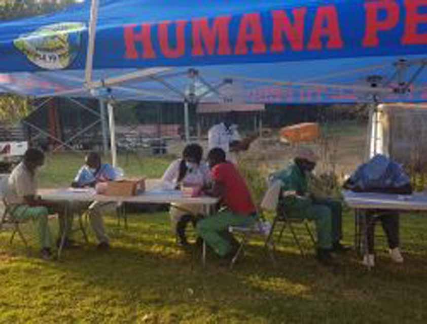 Humana People To People in South Africa with other front liners in the fight against the pandemic